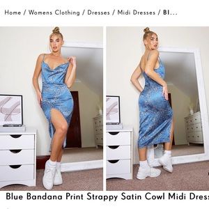 Pretty Little Thing satin bandana midi dress
